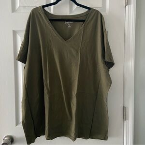 3/$20 Roaman's Cotton T-Shirt in Olive Green Size 3X